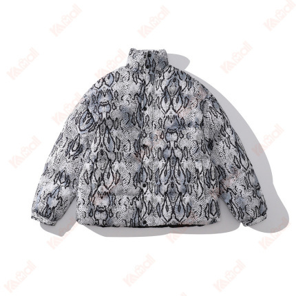 short white black puffer jacket